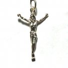 Sterling Silver Jesus Corpus Diamond Cut Pendant