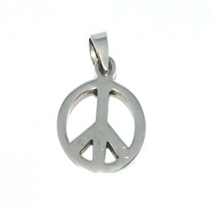 Sterling Silver 3/4 Inch Peace Sign Charm Pendant