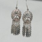 Sterling Silver Peacock with Feathers Dangle Earrings