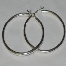 Sterling Silver Italian Pin Catch Hoop Earrings