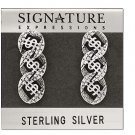 Pair of 925 Sterling Silver Dollar SIgn Link Dangle Earrings