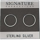 Pair of 925 Sterling Silver 20mm x 1.5mm Endless Hoop Earrings