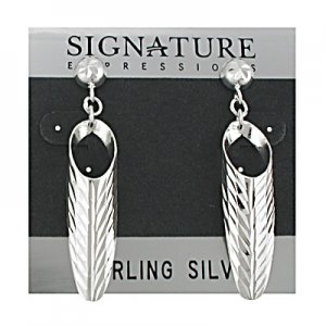 Sterling Silver Diamond cut Half Cone Dangle Post Earring