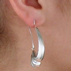 Sterling Silver Swirl Hoop Earrings