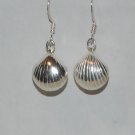 Sterling Silver Puffed SeaShell dangle earrings