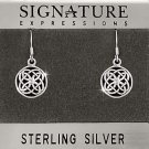 Sterling Silver Celtic Shield Knot Filigree Dangle Earring