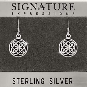 Sterling Silver Celtic Shield Knot Filigree Dangle Earring