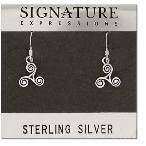 Sterling Silver Celtic Triskele Celtic Earrings