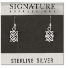 Sterling Silver with a small rectangle celtic dangle earrings
