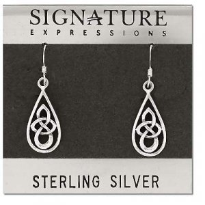 Sterling Silver Celtic Triquetra Drop Earrings