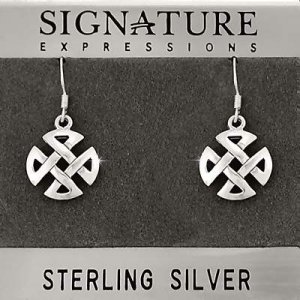 Sterling Silver Celtic Knot Filigree Cross Dangle Earring