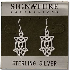 Sterling Silver Celtic Filigree Knotted Teardrop Dangle Earrings