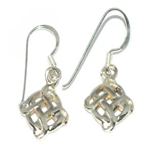 Sterling Silver Celtic Bowen Cross Knotted Circle Earrings