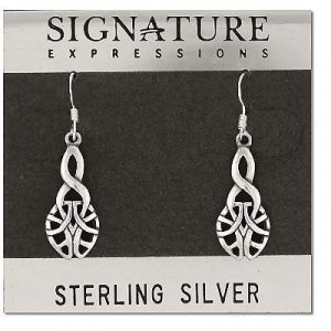 Sterling Silver Celtic Knot Tear Drop Dangle Earring