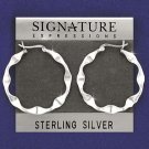 Sterling Silver Twisted Wavy Ribbon Hoop Earrings