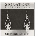 Sterling Silver Clown On Swing Dangle Earrings