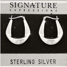 Sterling Silver Single Fold Wedge Hoop Earrings