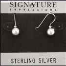 Pair of Sterling Silver 925 Puff Ball on Ear Hook Dangle Earring