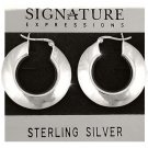 Sterling Silver Round Wide Puffed Hoop Earrings