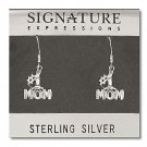 Sterling Silver Diamond Cut Number # 1 Mom Dangle Earrings