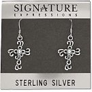 Sterling Silver Filigree Cross Dangle Earring