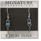 Sterling Silver Tear Drop Dangle Earrings with Turquoise