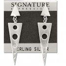 Sterling Silver Long Triangle Geometric Earrings