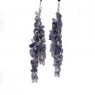 Sterling Silver Genuine Iolite Long Dangle Earrings