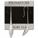 Sterling Silver Long Graceful Curved Dangle Earring