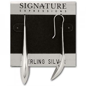 Sterling Silver Long Graceful Curved Dangle Earring