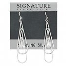 Sterling Silver Double Tear Drop Dangle Earrings