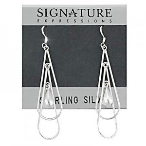 Sterling Silver Double Tear Drop Dangle Earrings