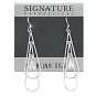 Sterling Silver Double Tear Drop Dangle Earrings