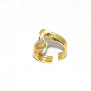 Body Art - Ear Clip - Sterling Silver Vermeil Gold Overlay Ear Cuff