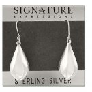 Sterling Silver Puffed Teardrops Dangle Earrings