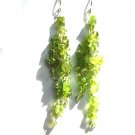 Sterling Silver Peridot Long Dangle Earrings