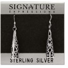 Sterling Silver Antique Filigree Cone Dangle Earrings