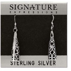 Sterling Silver Antique Filigree Cone Dangle Earrings