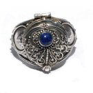 Sterling Silver Bali Hand-Made Poison Ring with Genuine Lapis