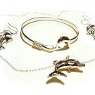 925 Sterling Silver Dolphin Jewelry Set