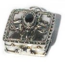 925 Sterling Silver Fashion Black Onyx Square Pendant