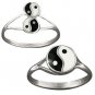 925 Sterling Silver Band Ring Yin Yang Design 2,3,4,5,6,7,8,9