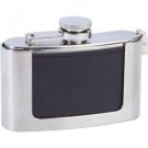 Maxam® 3oz Genuine Leather Wrapped Stainless Steel Belt Buckle Flask