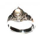 Handmade Sterling Silver Thin Poison Ring Band with Moon Stone 5,6,7,8,9,10,11