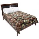 Camouflage Print Soft Plush Luxury Blanket Queen or King Size Bed 72" x 91"