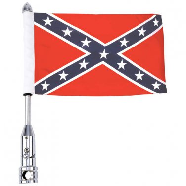 The Diamond Plate&acirc;�&cent; Motorcycle Flagpole Mount and Rebel Flag