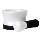 HEALTHSMART™ Porcelain Mortar and Pestle with Black Silicone Base