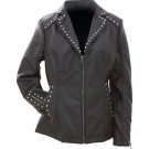 Giovanni Navarre Tailored Ladies' Faux Leather Studded Jacket