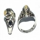 Moonstone  925 Sterling Silver Keepsake Poison Ring