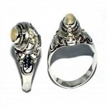 Moonstone  925 Sterling Silver Keepsake Poison Ring